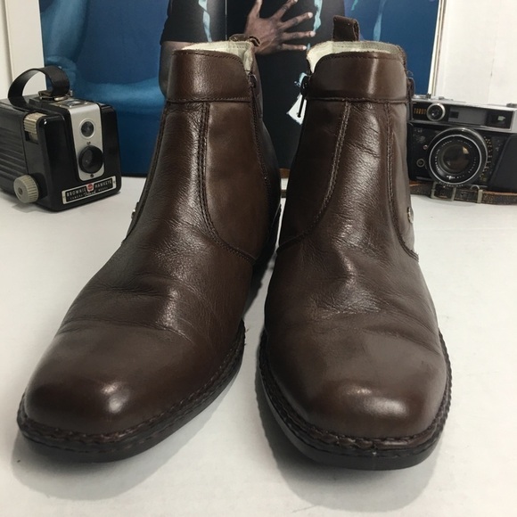 Peallo Brown Leather Ankle Boots– Men’s Size 10 Versatile EverydaySide Zip Boots